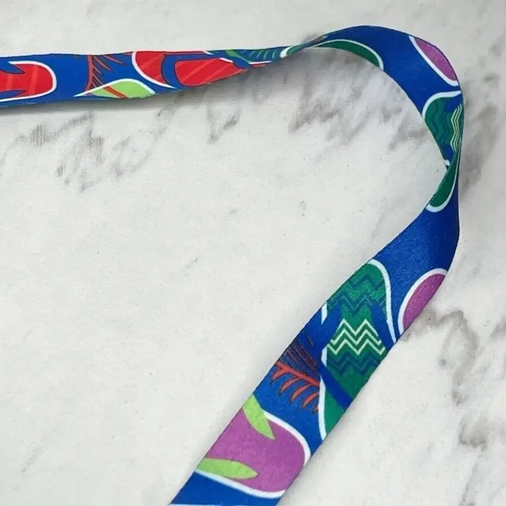 Colorful Flip Flop ID Badge Holder Lanyard Necklace